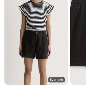 Everlane The Utility Shorts Size 6 Buttersoft Black 5" High Rise Pocket